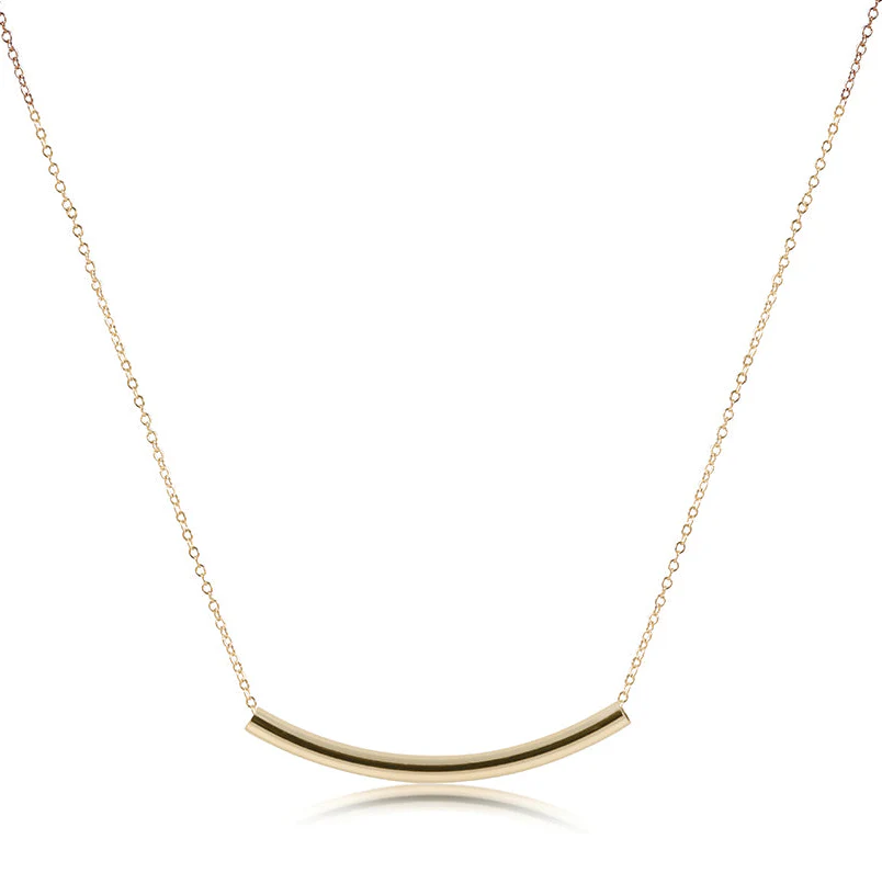 16" Necklace Gold - Bliss Bar Smooth Gold