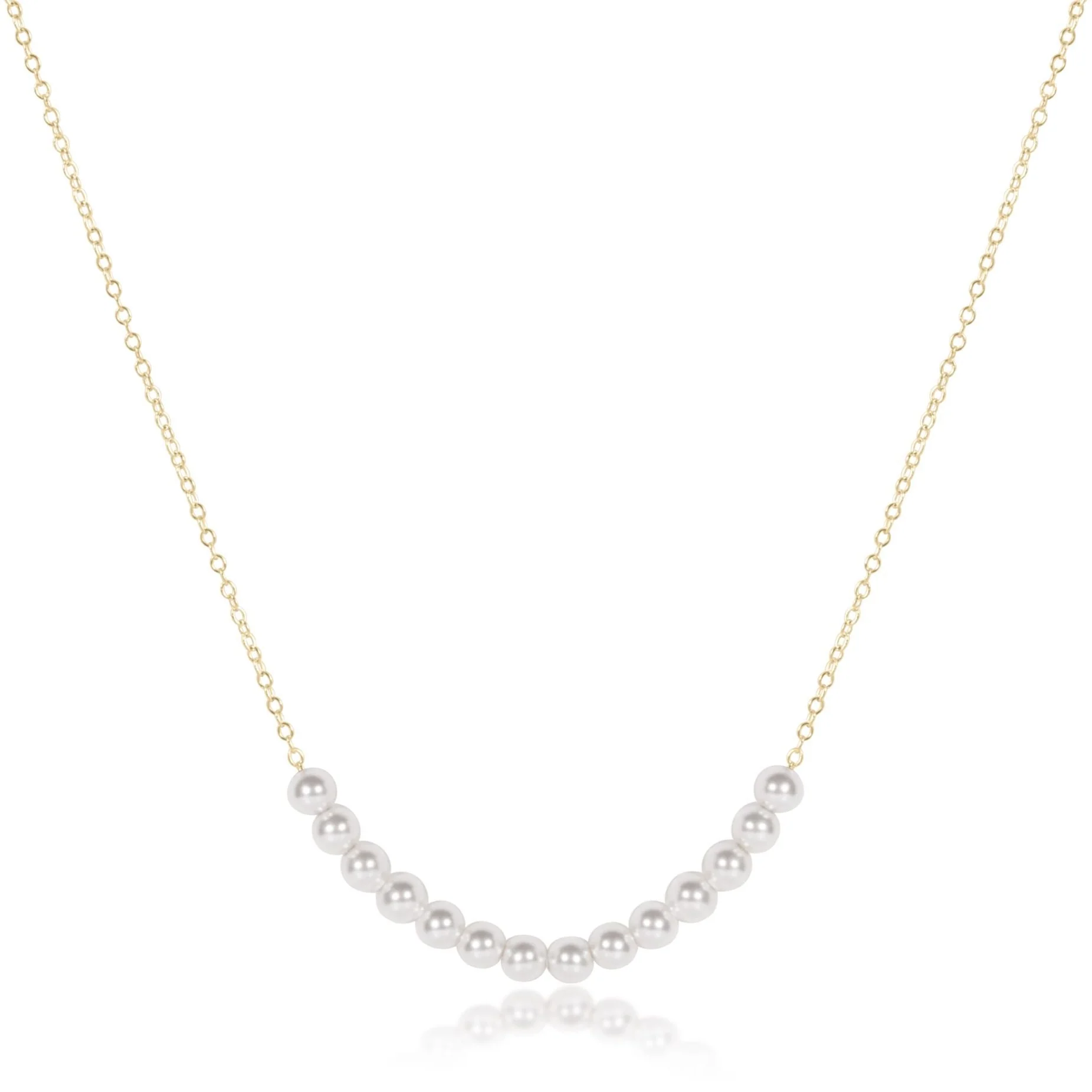 16" Necklace Gold - Beaded Bliss Pearl