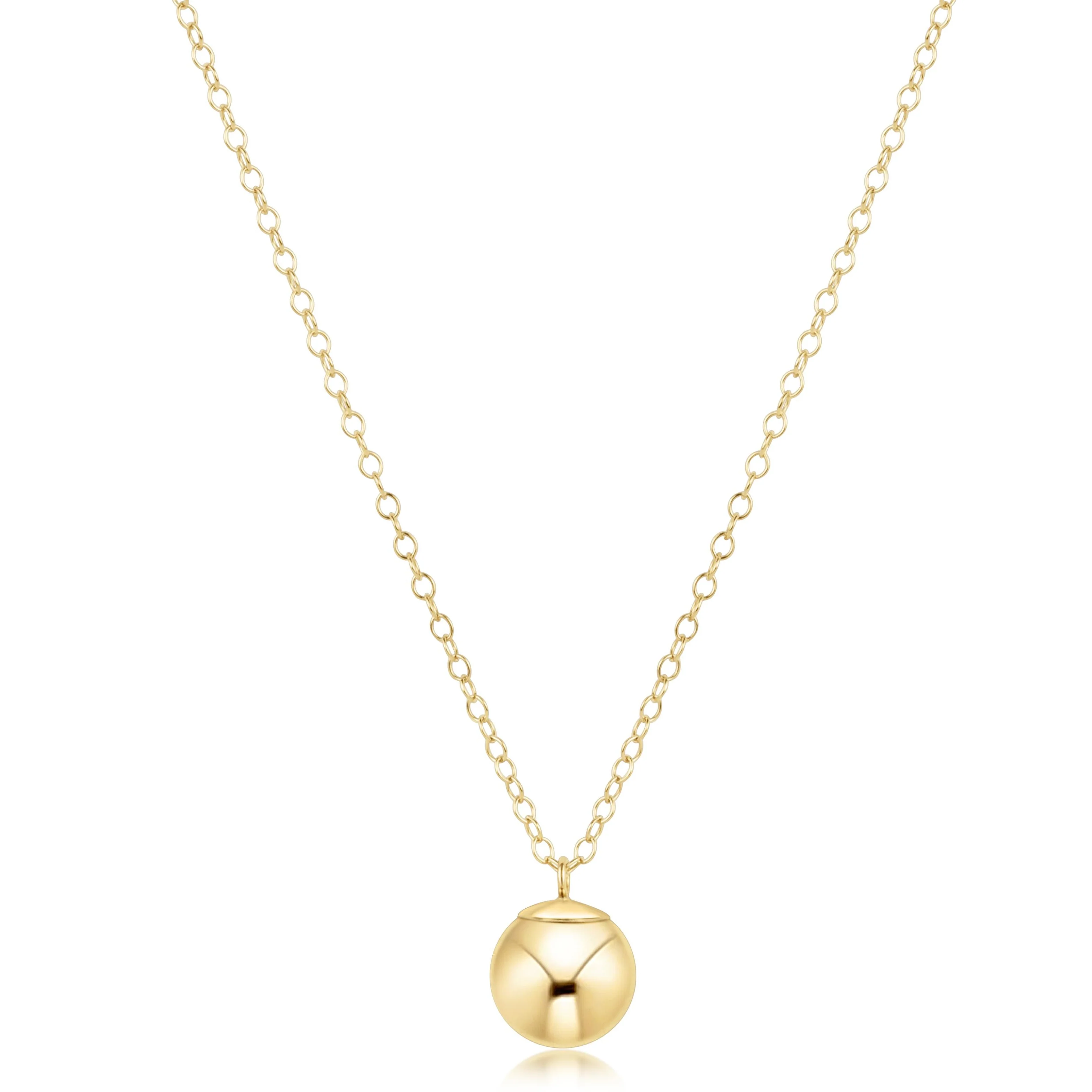 16" Necklace Gold - Classic Gold 10mm Charm