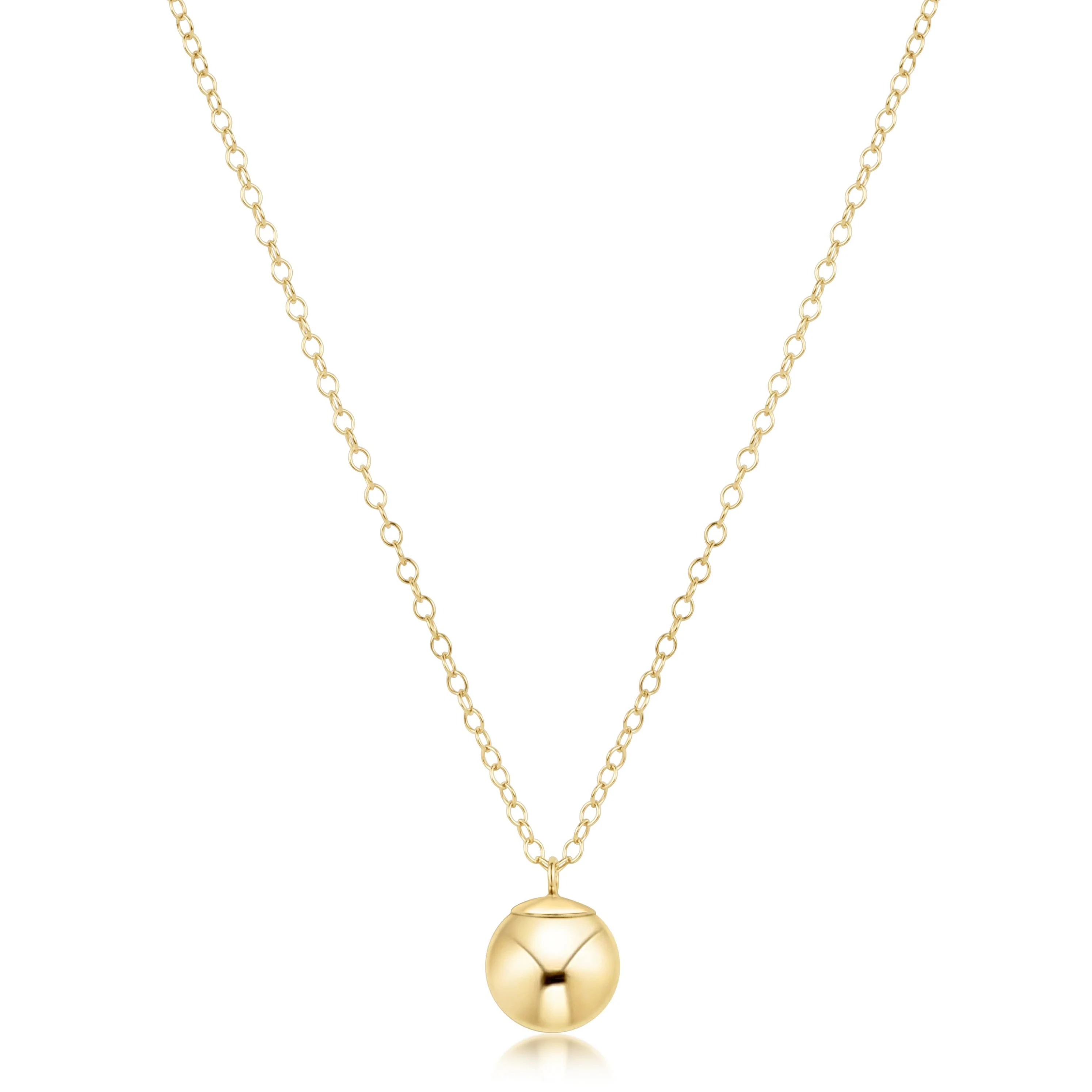 16" Necklace Gold - Classic Gold 8mm Charm