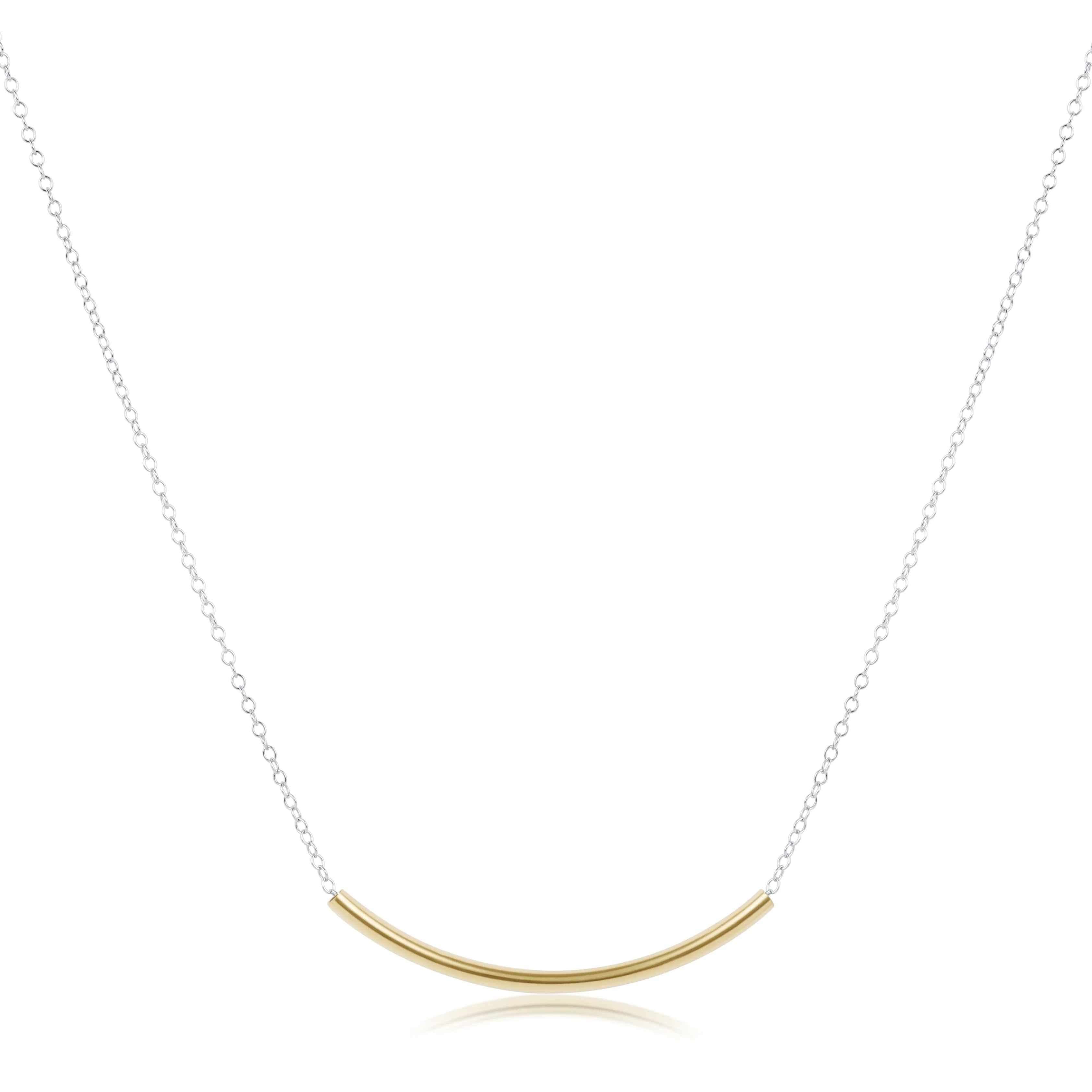 16" Necklace Mixed Metal - Bliss Bar Gold