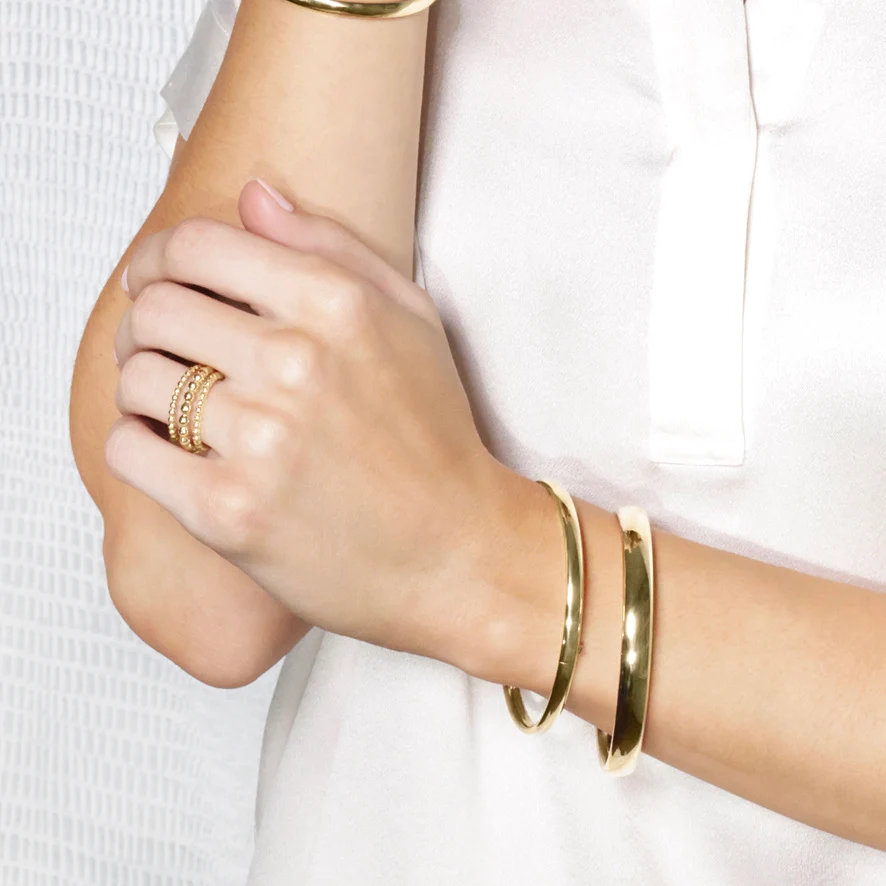 Cherish Gold Bangle Bracelet Medium - Image 5