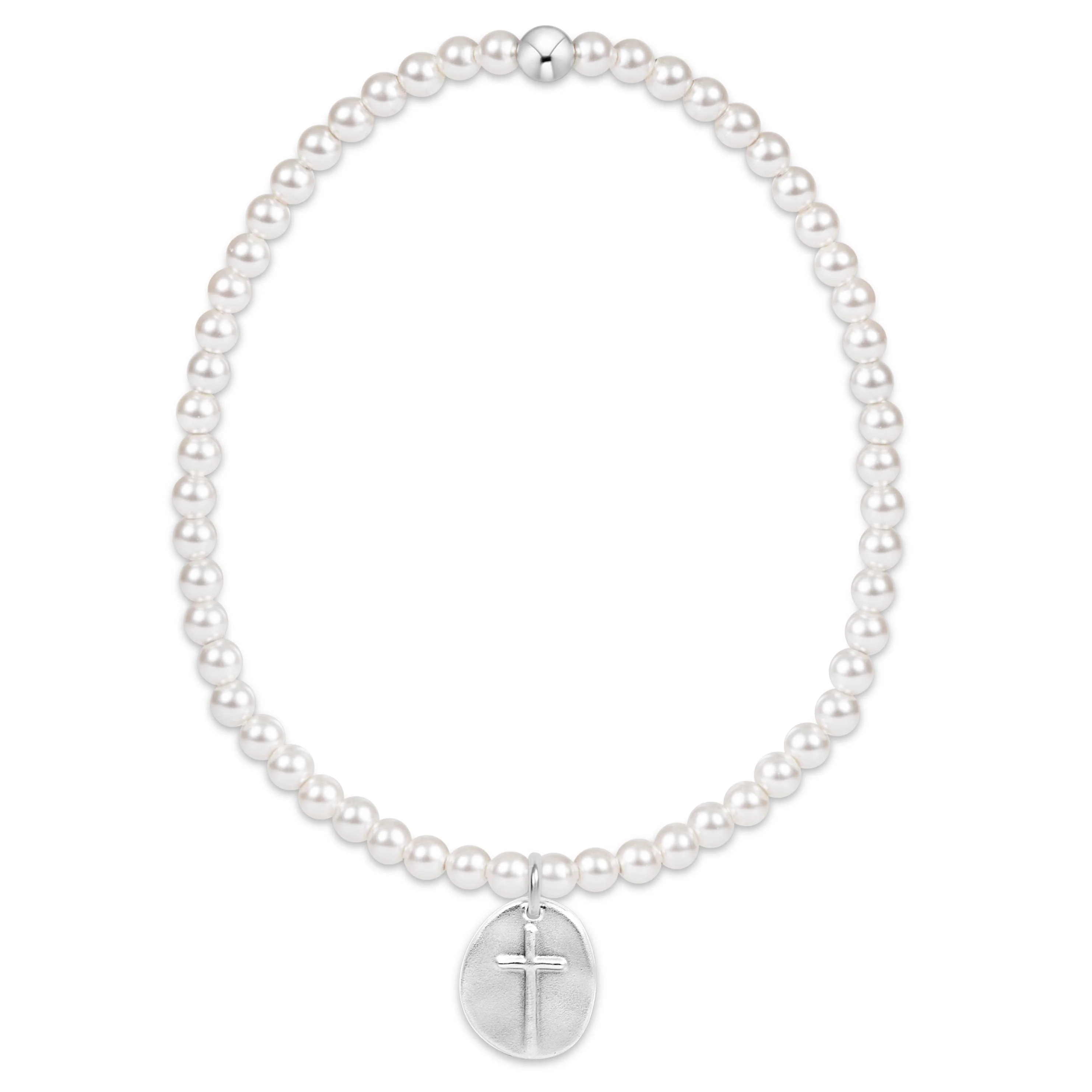 Classic Pearl 3mm Bracelet - Inspire Small Sterling Disc