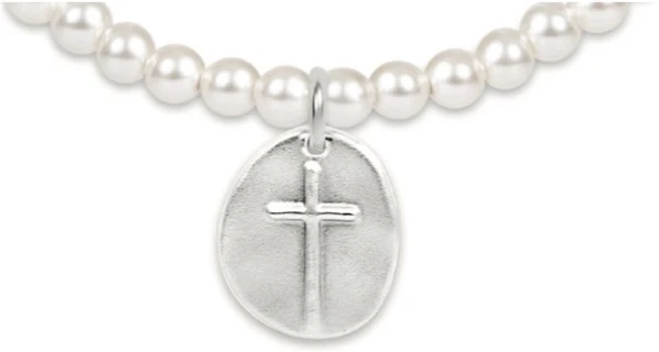 Classic Pearl 4mm Bracelet - Inspire Sterling Disc