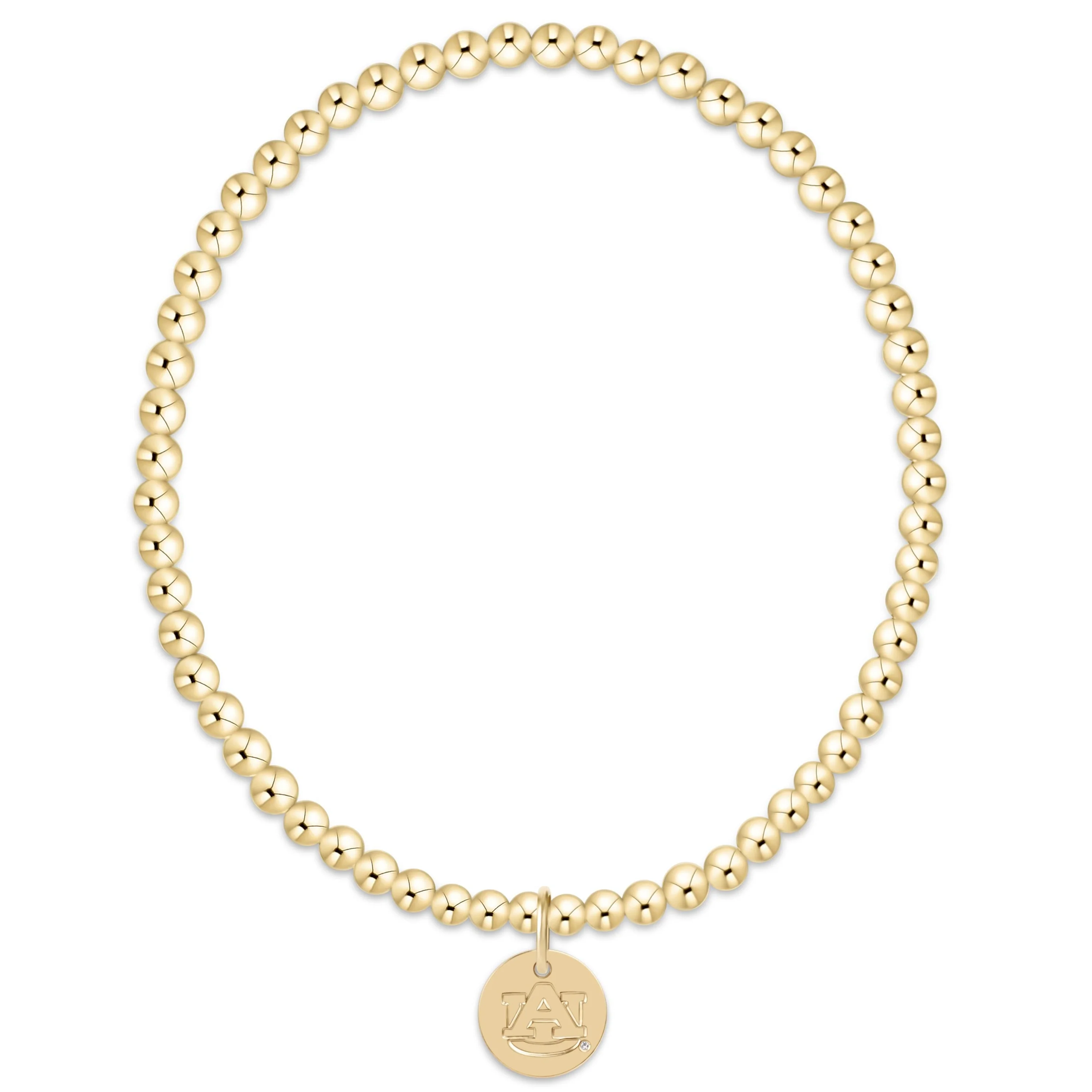 eCOLLEGIATE Classic Gold 3mm Bracelet - Auburn Disc - Image 3
