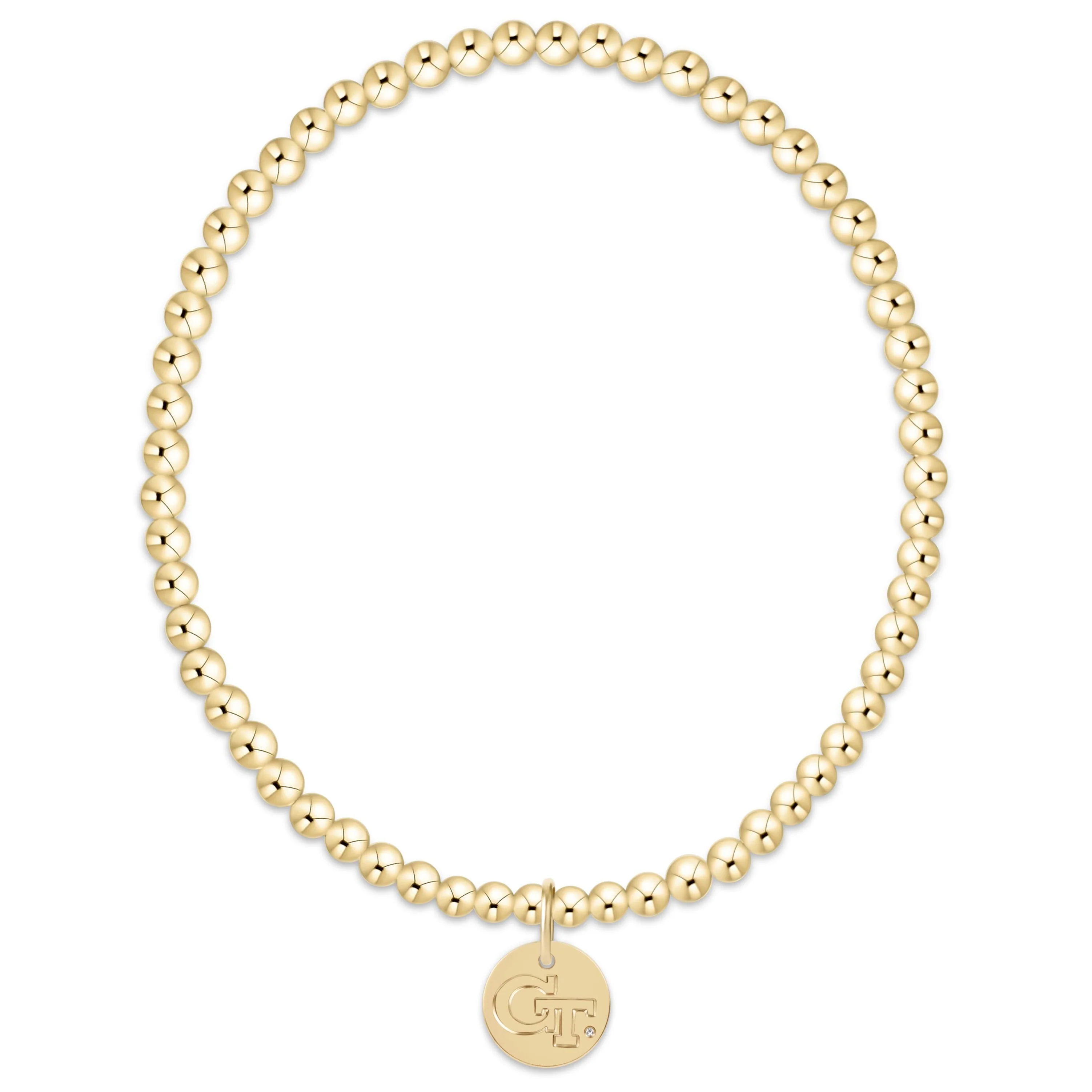 eCOLLEGIATE Classic Gold 3mm Bracelet - GA Tech Disc - Image 3