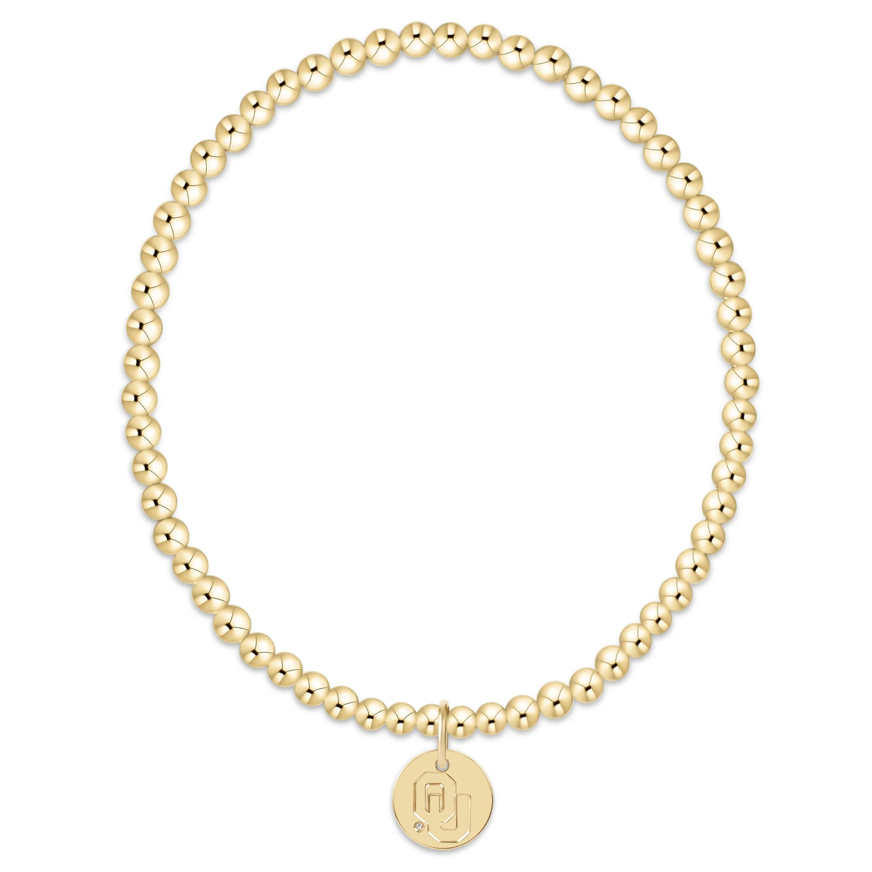 eCOLLEGIATE Classic Gold 3mm Bracelet - Oklahoma Disc - Image 3