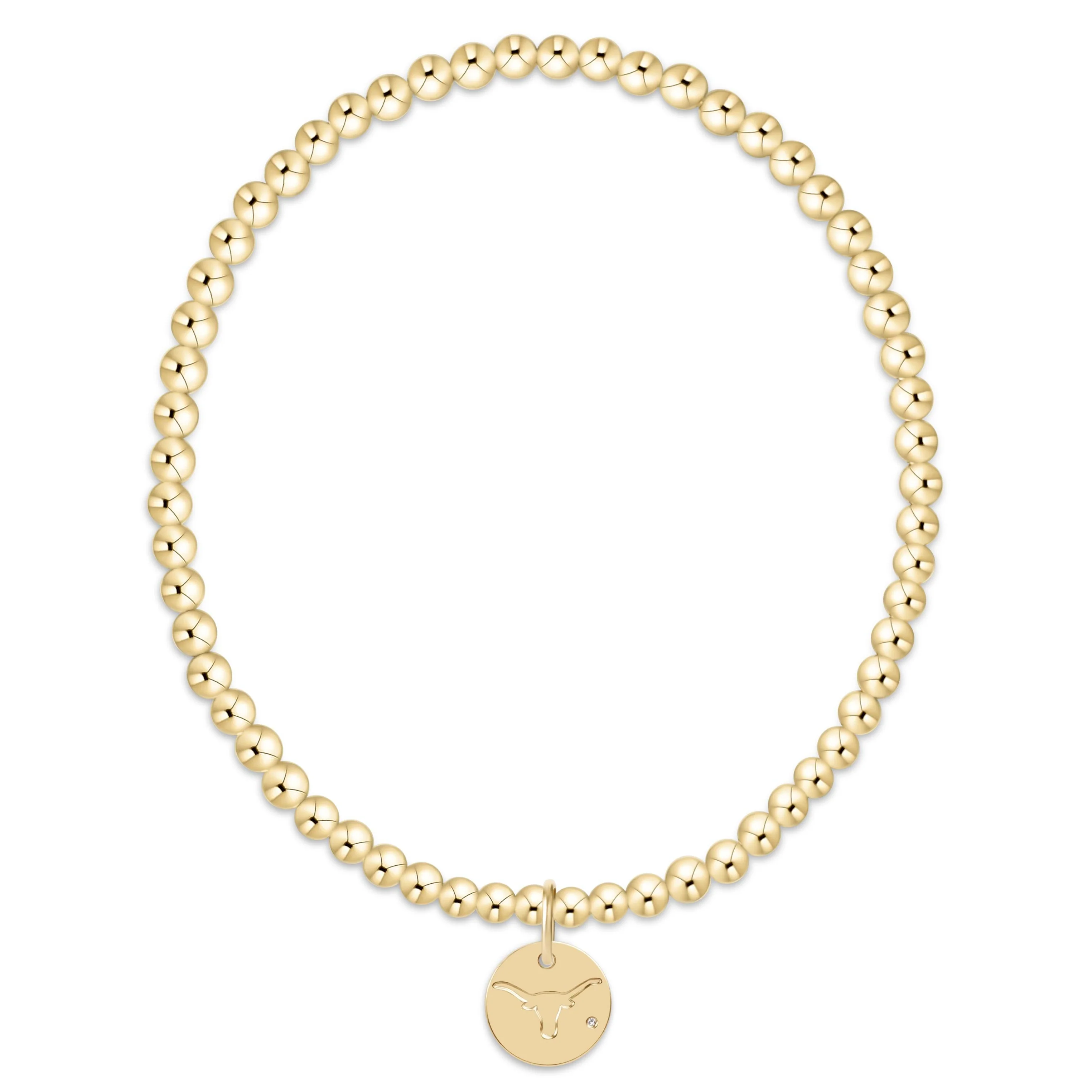 eCOLLEGIATE Classic Gold 3mm Bracelet - UT Austin Disc - Image 3