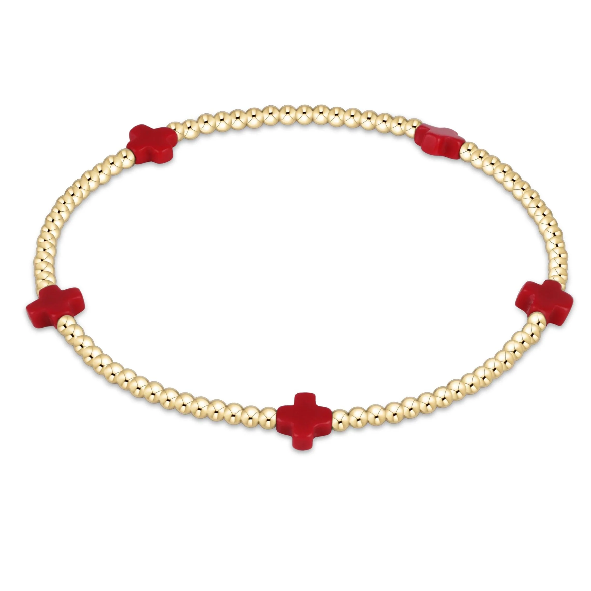 egirl Signature Cross Small 2mm Gold Bracelet - Image 12