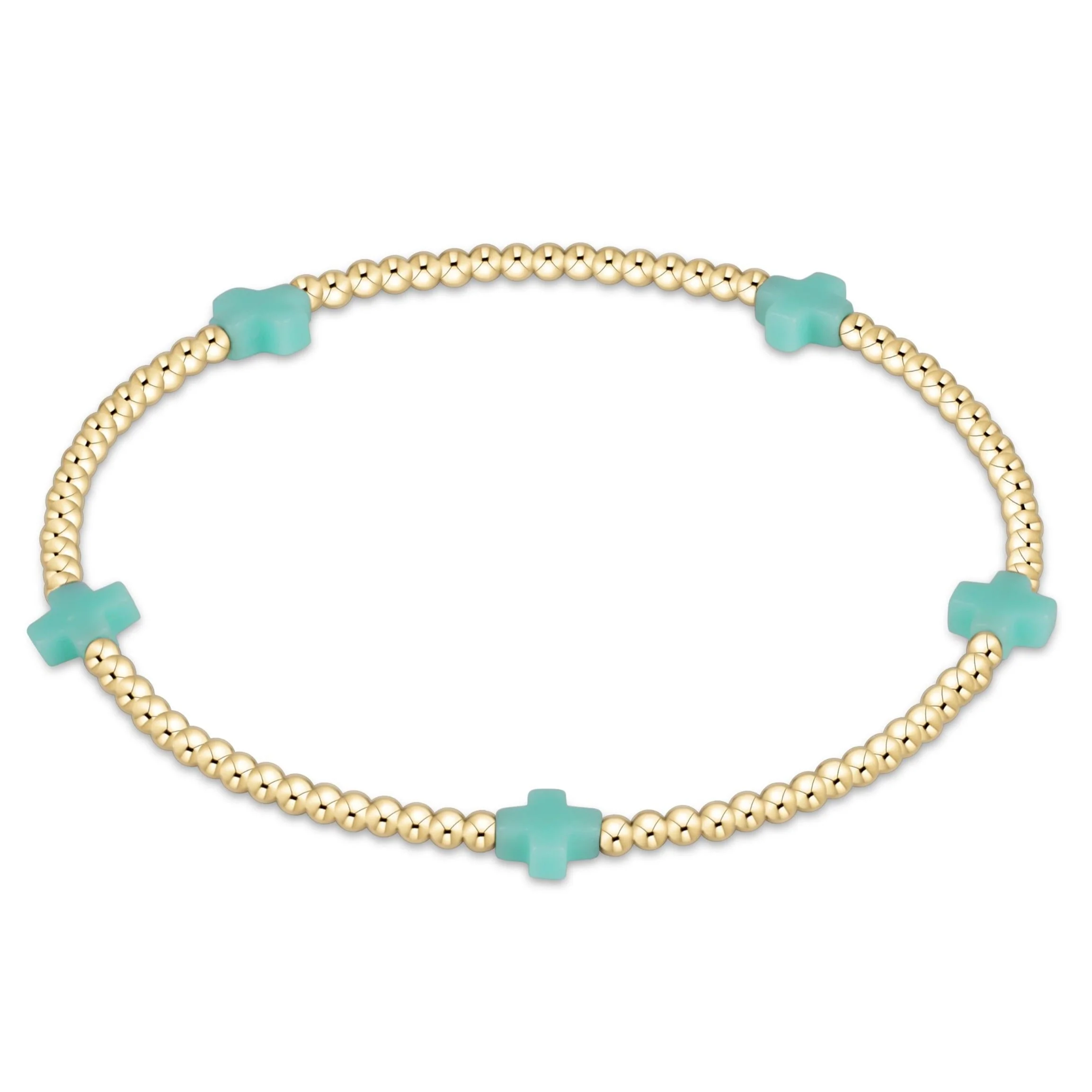 egirl Signature Cross Small 2mm Gold Bracelet - Image 2