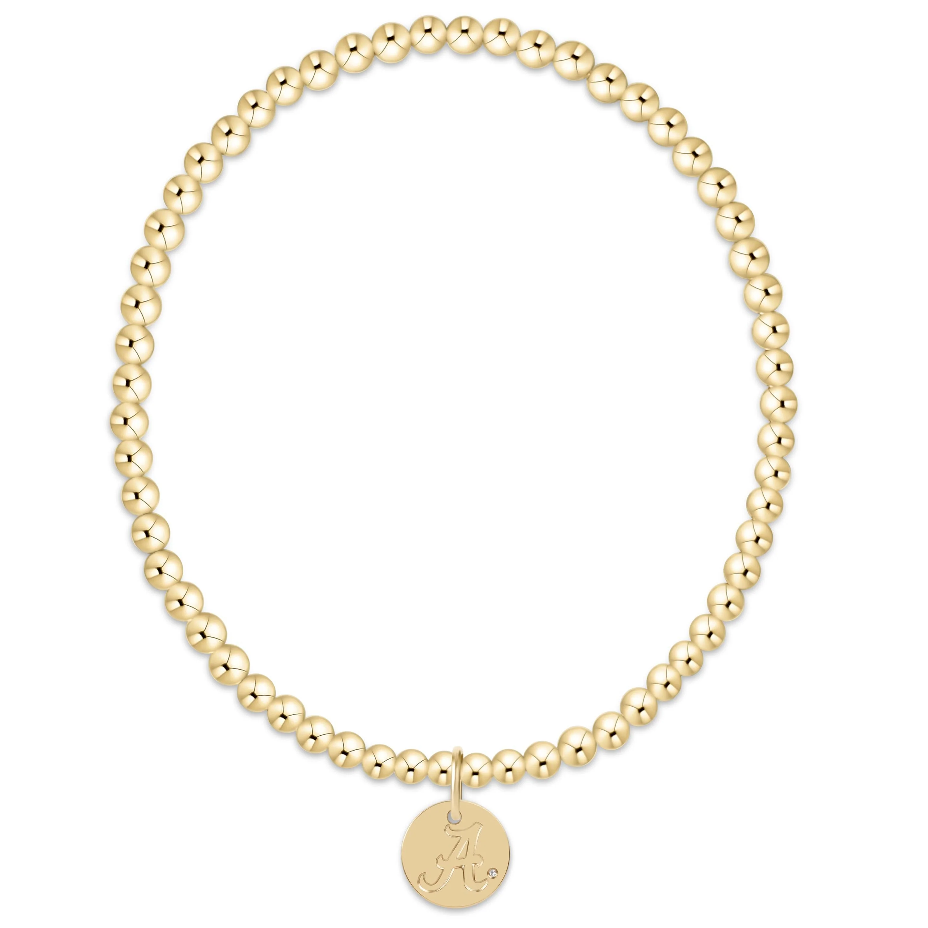 eCOLLEGIATE Classic Gold 3mm Bracelet - Alabama Disc - Image 3
