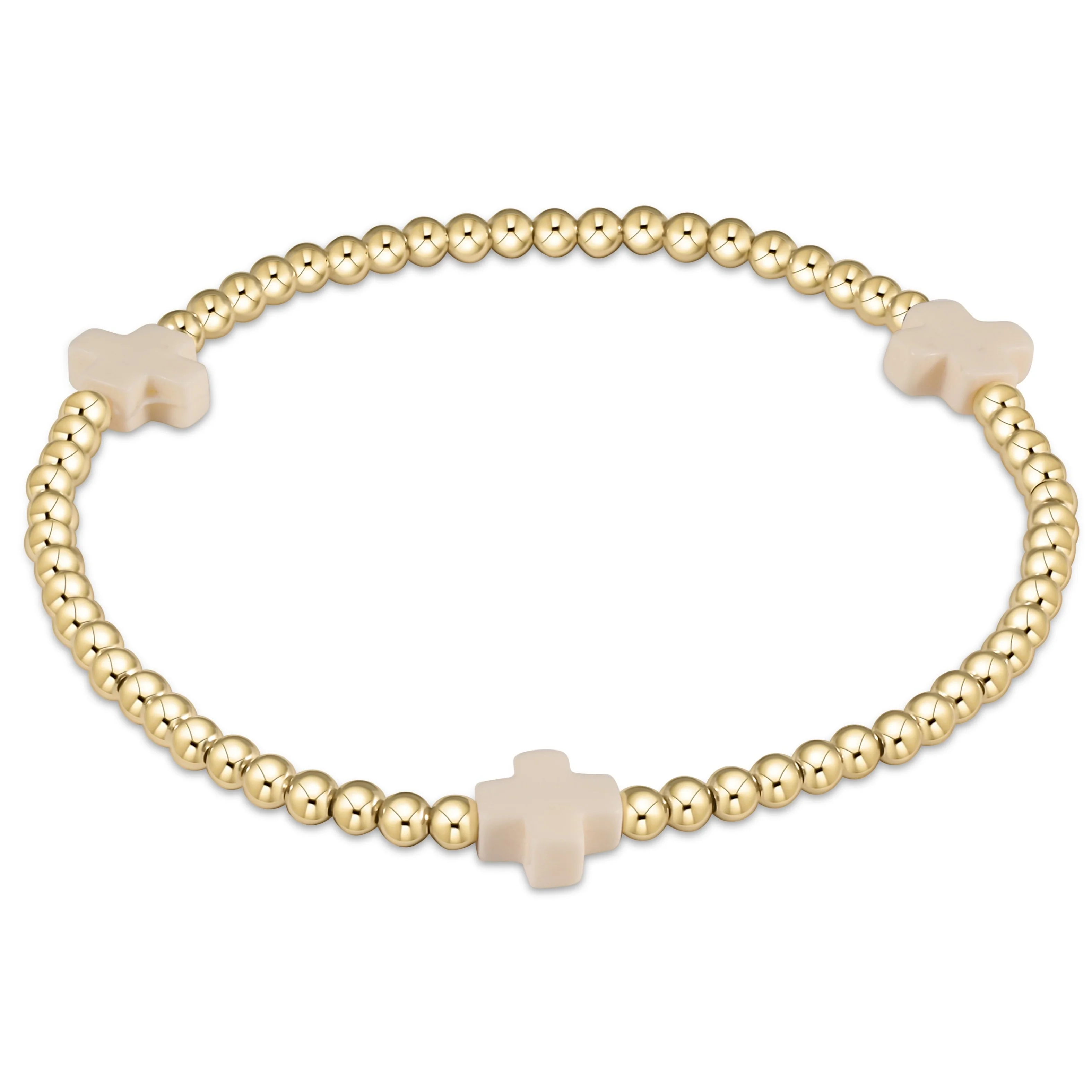 Extends Signature Cross 3mm Gold Bracelet