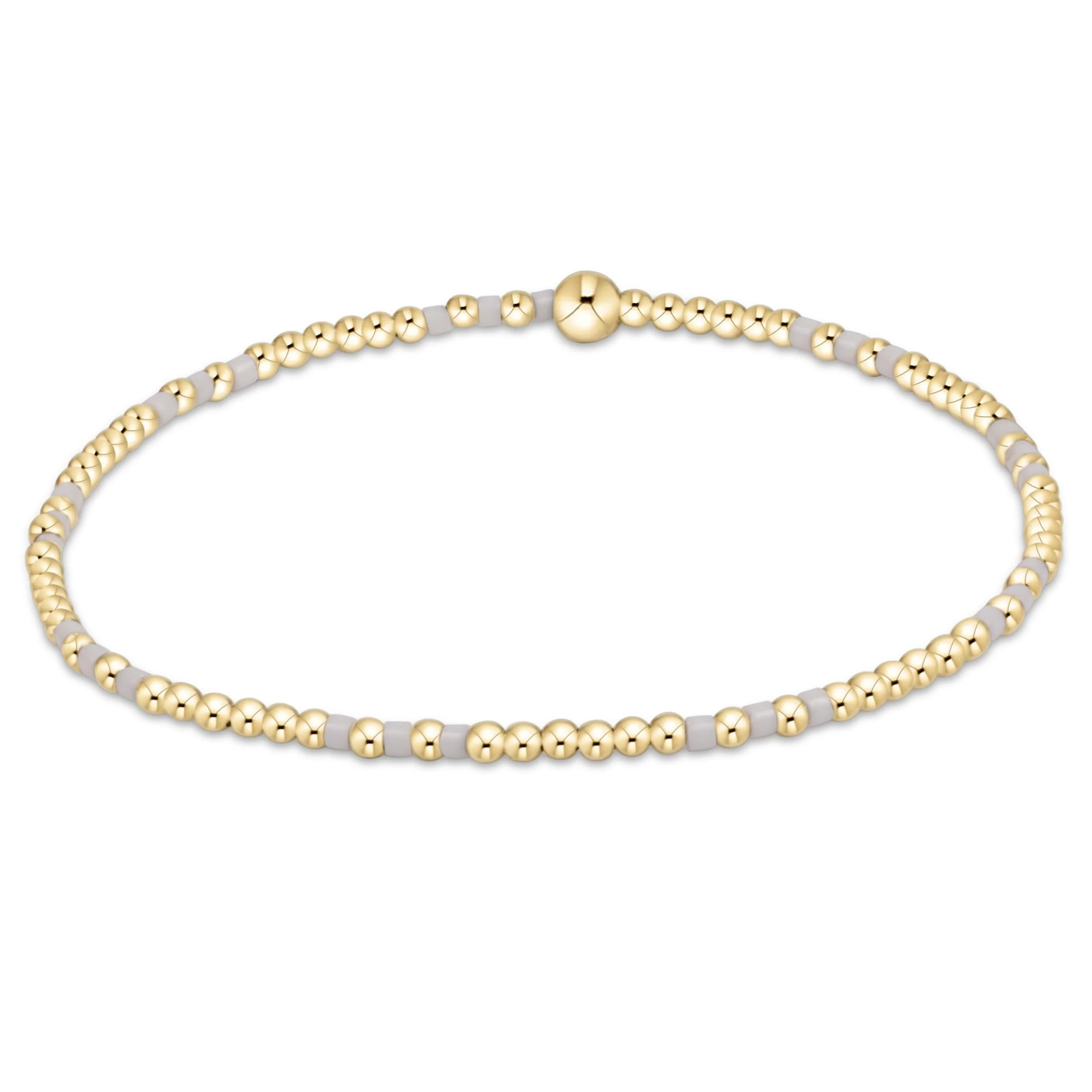 Hope Joy Pattern 2mm Bead Bracelet - White