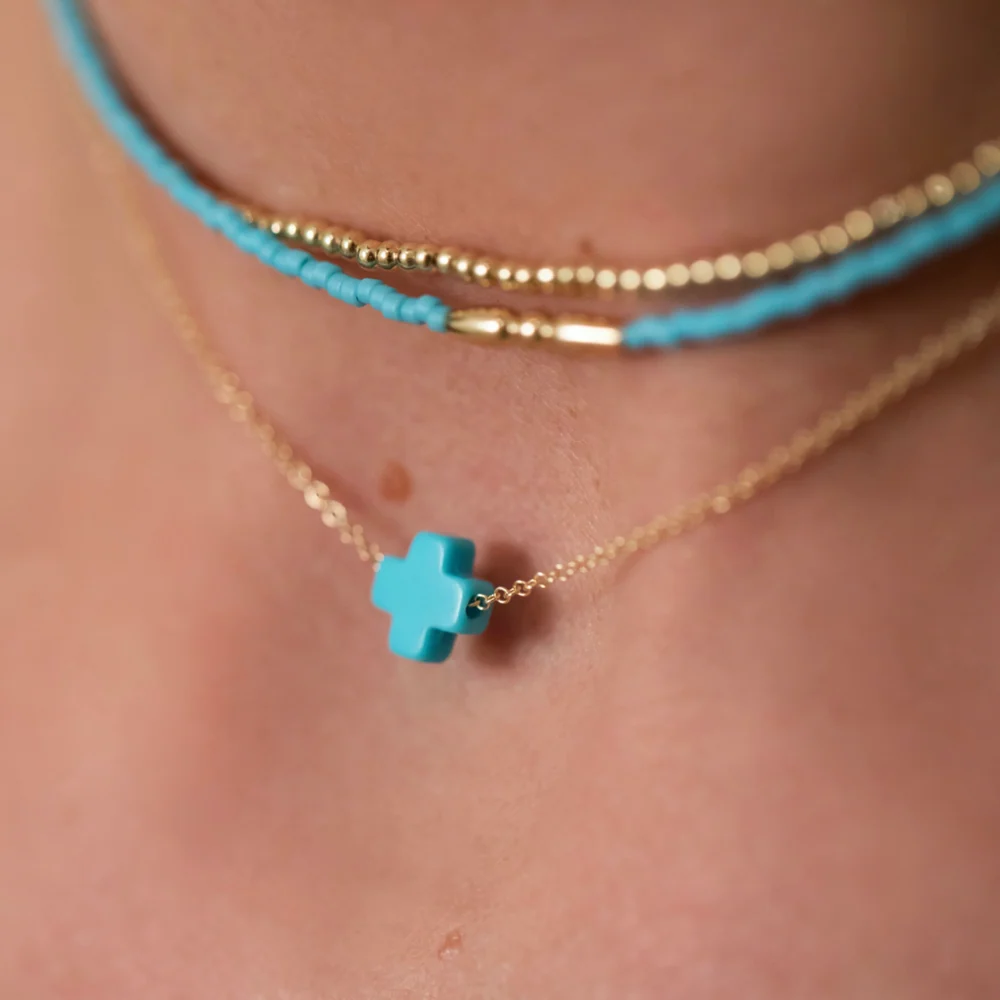 16" Necklace Gold - Signature Cross - Image 15