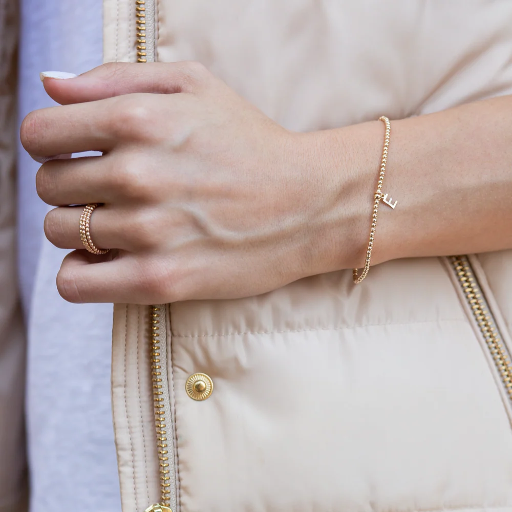 Classic Gold 2mm Bracelet - Respect Gold Charm - Image 2