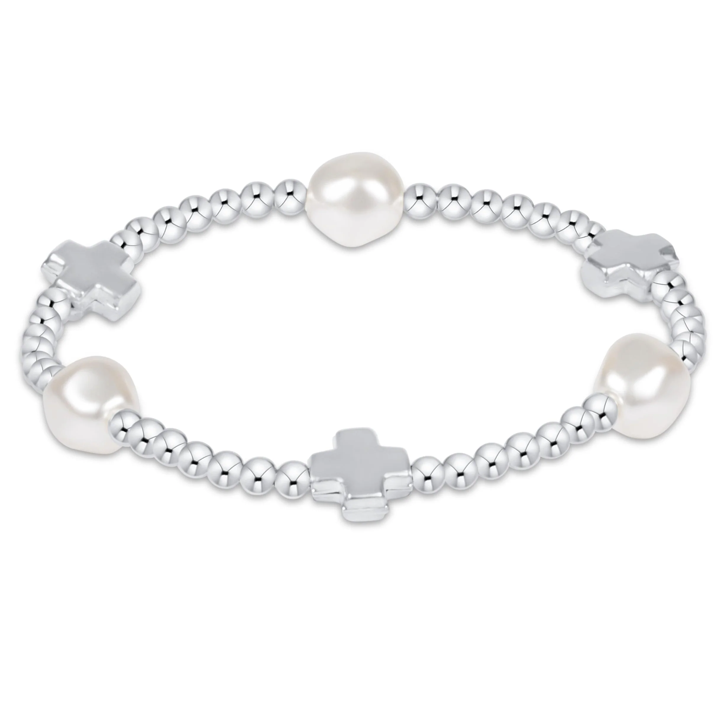 Signature Cross Sterling & Admire Pearl 3mm Sterling Bracelet