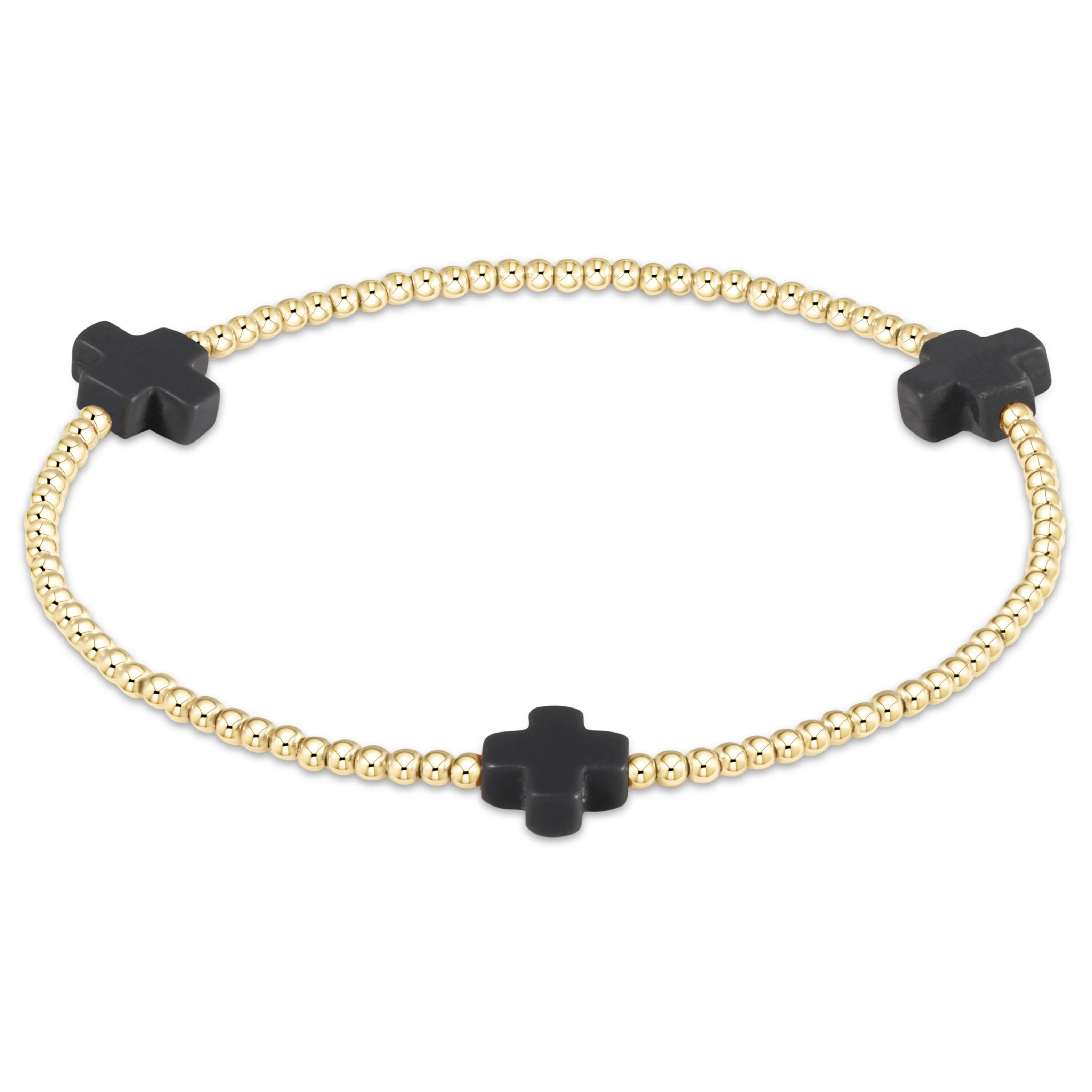 Signature Cross 2mm Gold Bracelet - Image 4