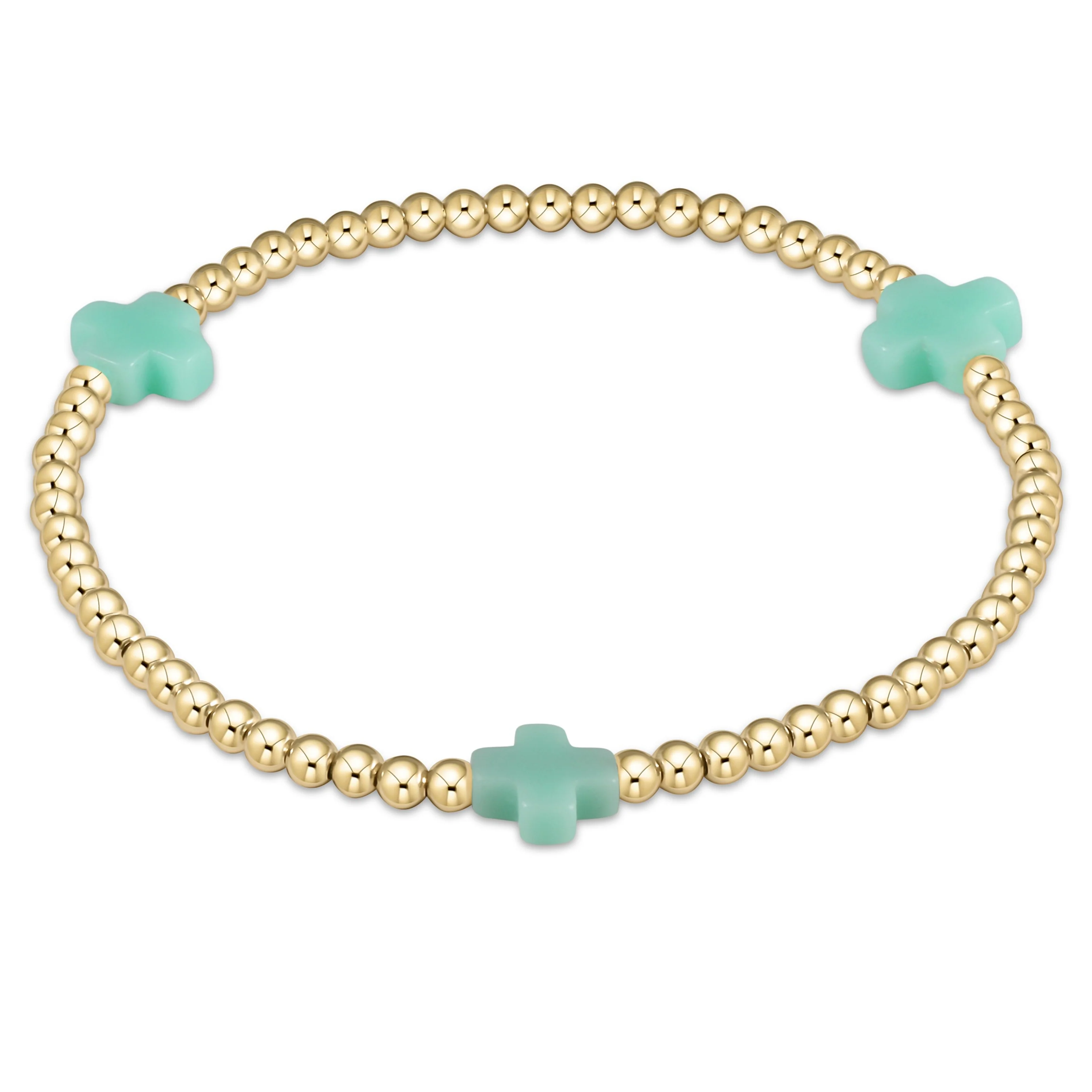 Signature Cross 3mm Gold Bracelet - Image 3