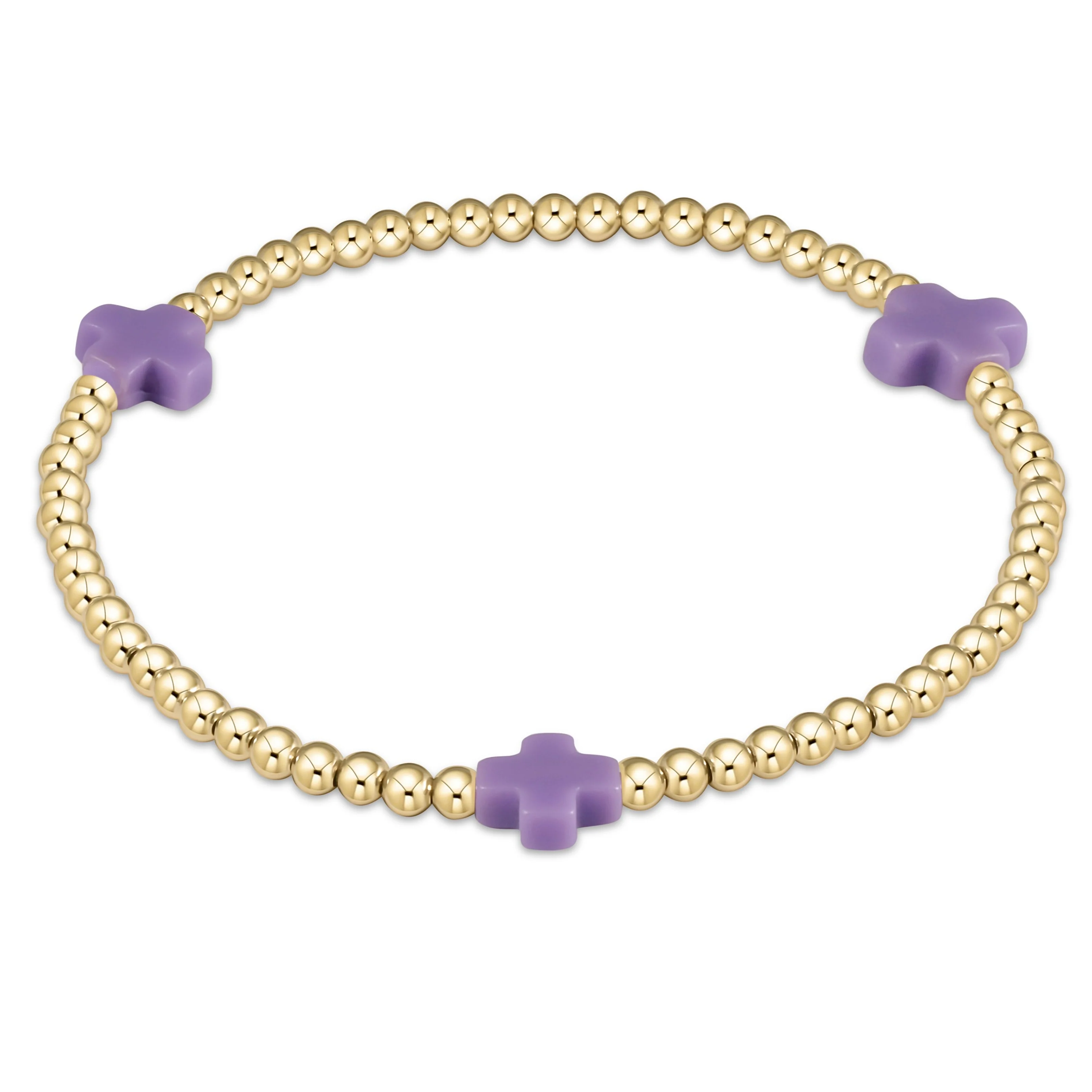Signature Cross 3mm Gold Bracelet - Image 7