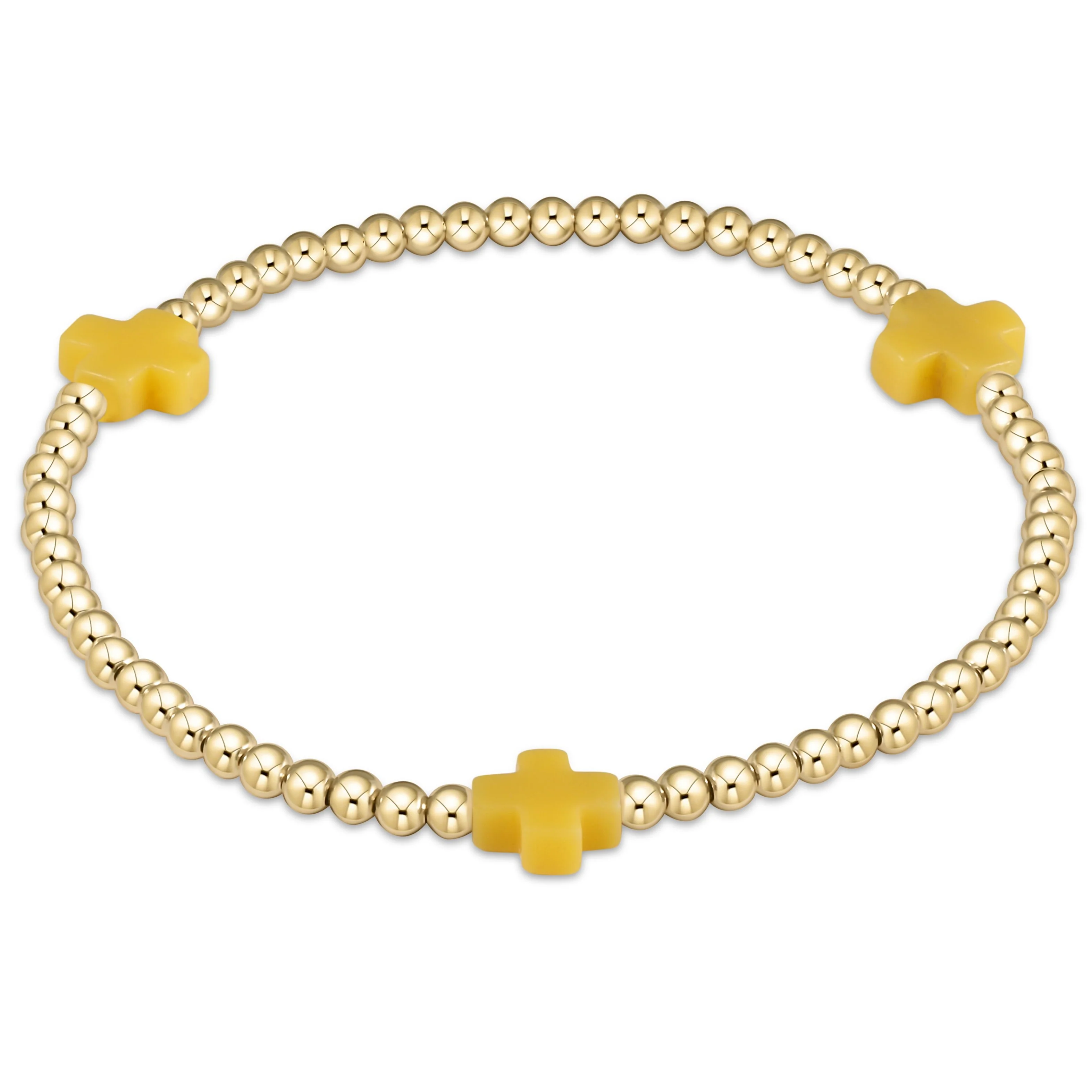 Signature Cross 3mm Gold Bracelet - Image 8