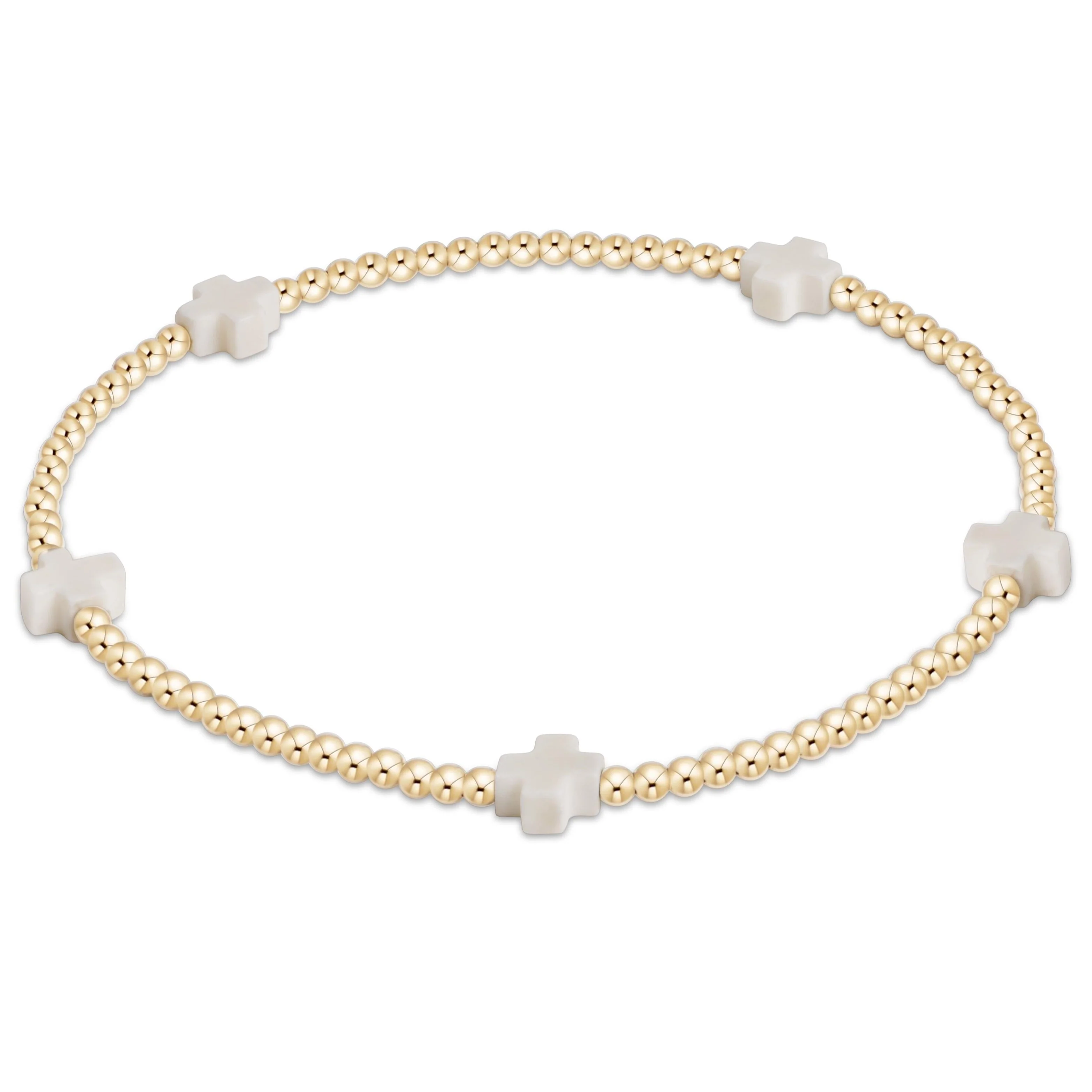 Signature Cross Small 2mm Gold Bracelet