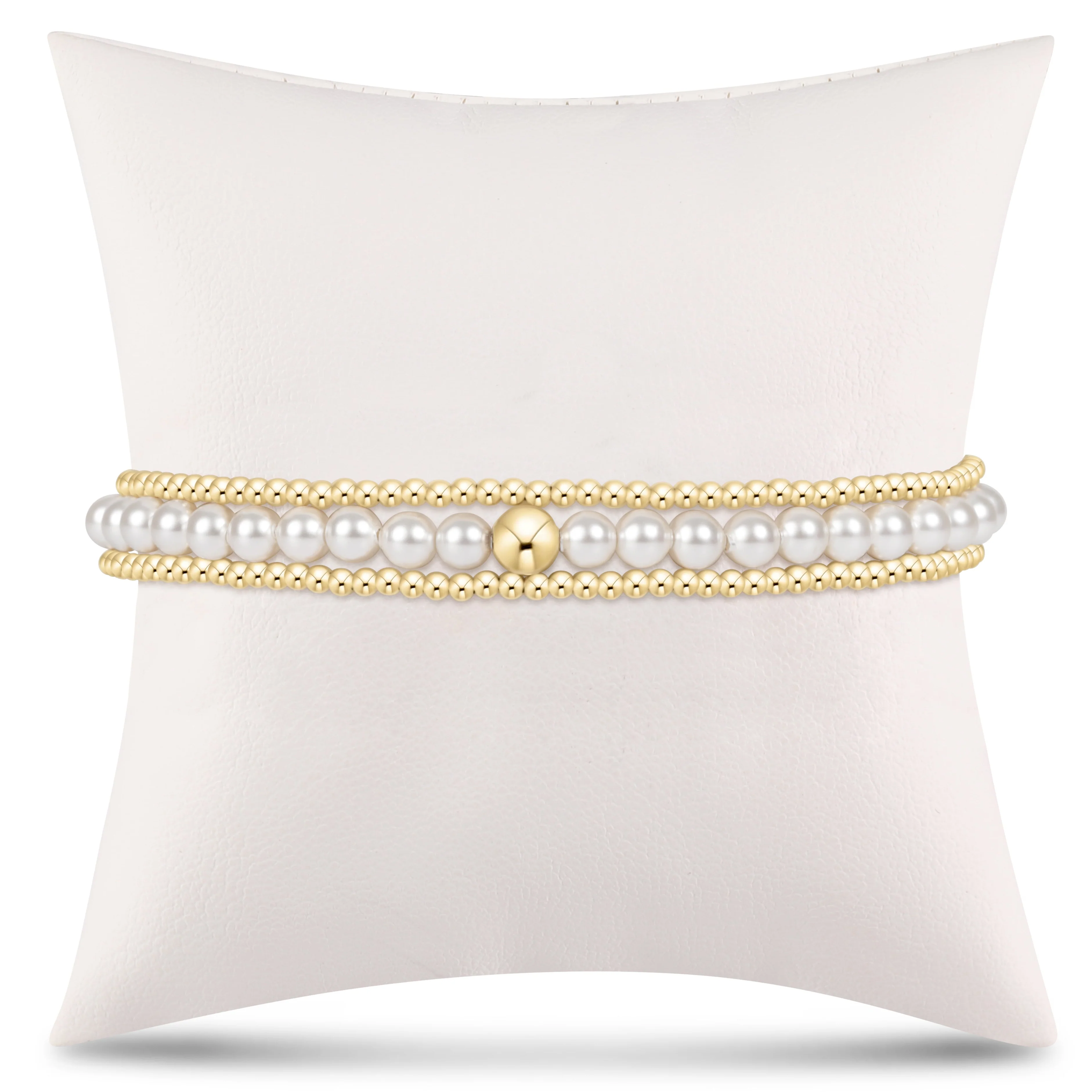 simply classic pearl stack - 4mm - stack of 3